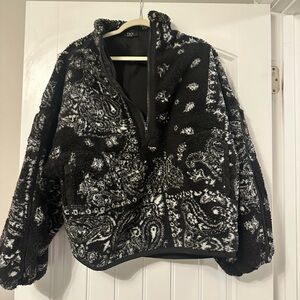 Vici Black and White Teddy Jacket